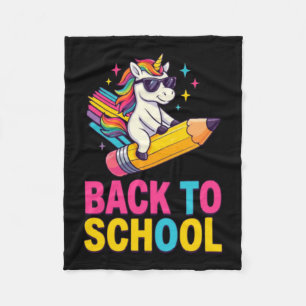 Süßes Einhorn Zurück zur Schule Erster Schultag Fleecedecke