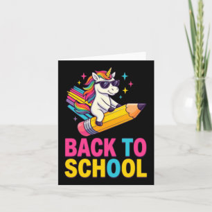 Süßes Einhorn Zurück zur Schule Erster Schultag Karte