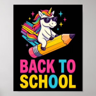 Süßes Einhorn Zurück zur Schule Erster Schultag Poster