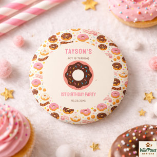 Süßes Eins Donut 1. Geburtstagsfeier Süßes Donut Button