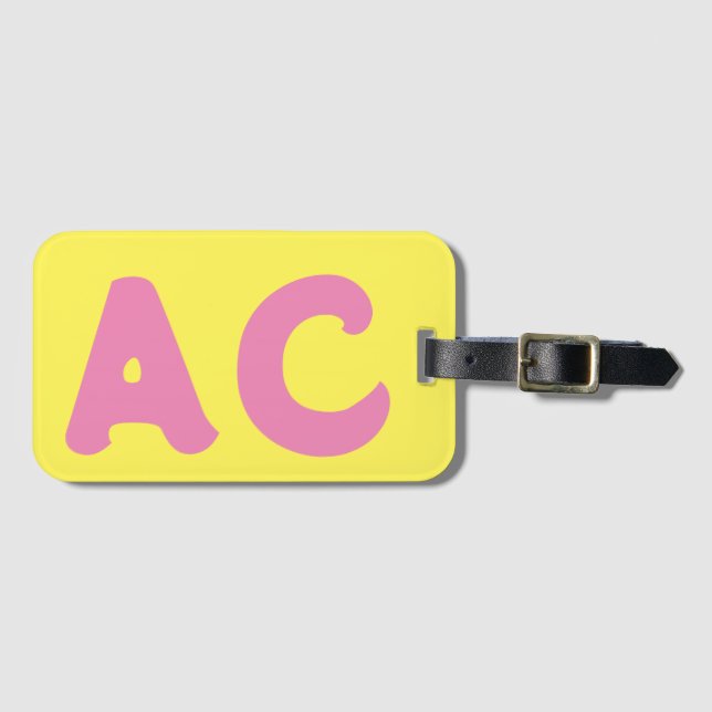 Süßes einzigartiges initiales Monogramm personalis Gepäckanhänger (Vorderseite (Horizontal))