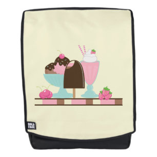 Süßes Eis-Sundae & Erdbeer-Float Rucksack