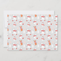 Süßes Eisbär-Fuchs-Schneemann-Muster