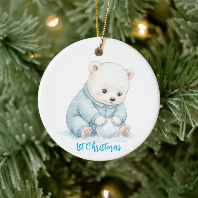 Süßes Eisbär-Ornament Keramik Ornament (Baum)