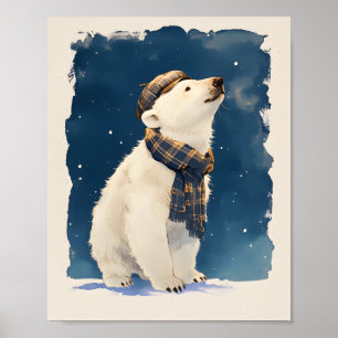 Süßes Eisbärposter - Tier-Nursery-Wandkunst Poster