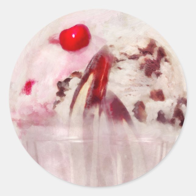 Süßes - Eiscreme - Eiscreme - Eiscreme - Sonnenblu Runder Aufkleber (Vorderseite)