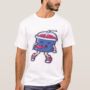 Süßes Eisgetränk-Cartoon-Grafik Weißes T-Shirt
