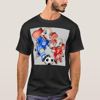 Süßes Elefanten-Fußballspieler T-Shirt lustig Fußb