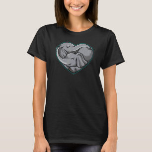 Süßes Elefantenpaar Herzform Liebe Tiere T-Shirt