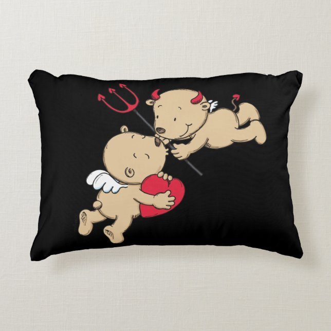 Süßes Engel u. Teufel Kissen von "STEINBECK " (Vorderseite)