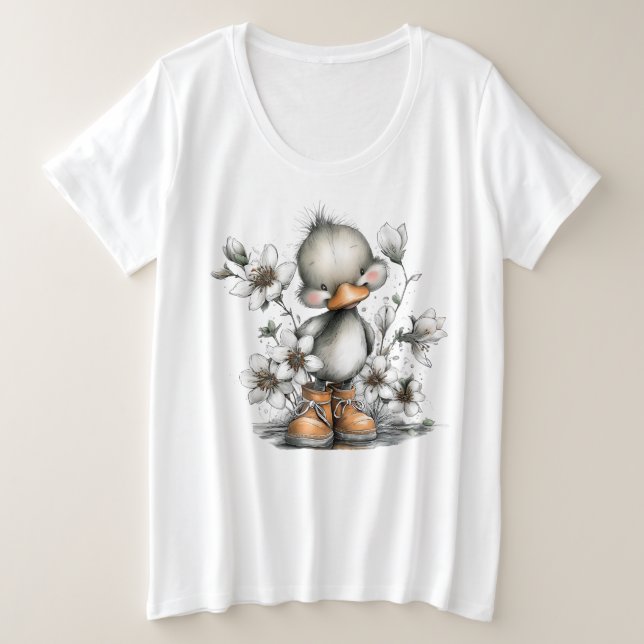 Süßes Entchen Große Größe T-Shirt (Design vorne)