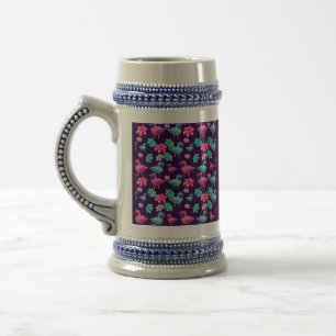 Süßes Enten-Blumenmuster Kawaii Rosa Blaue Enten  Bierglas
