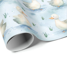 Süßes Enten-Teich-Baby-Jungen-Muster, Wasserfarbe-