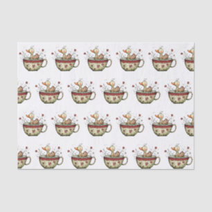 Süßes Entlein Teetasse Wildblume Whimsical Seidenpapier