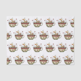Süßes Entlein Teetasse Wildblume Whimsical Seidenpapier