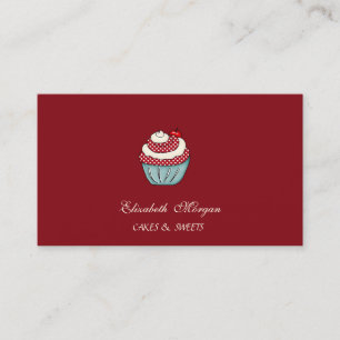 Süßes entzückendes Cupcake Kirsche Rot Süßigkeiten Visitenkarte