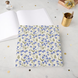 Süßes Erbsenblau und cremefarbenes Cottage-Design Gästebuch