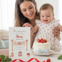Süßes Erdbeeren-Erstgeburtstags-Outfit Wäscheleine
