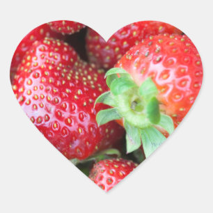 Süßes Erdbeeren Herz-Aufkleber