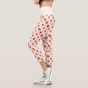 Süßes Erdbeeren & Herz Capri Leggings