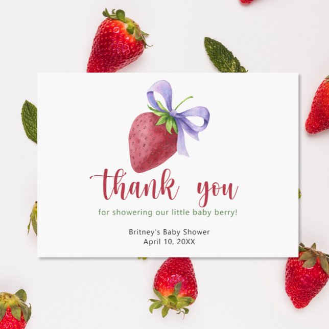Süßes Erdbeeren mit Bogen - vielen Dank Dankeskarte (Von Creator hochgeladen)