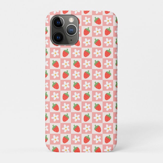 Süßes Erdbeeren und Blume Case-Mate iPhone Hülle (Rückseite)