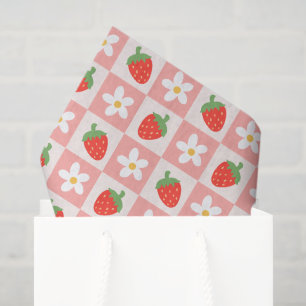 Süßes Erdbeeren und Blume - Gewebepapier Seidenpapier