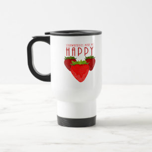Süßes Erdbeeren-Zitat-Design   Kawaii Obst Reisebecher