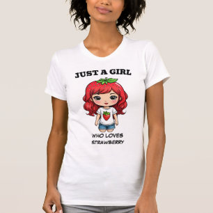 Süßes Erdbeermädchen Kawaii Art T-Shirt