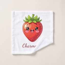 Süßes Erdbeermonogramm kawaii Waschlappen