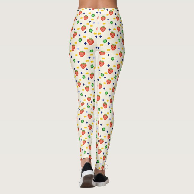 Süßes Erdbeermuster Leggings (Rückseite)