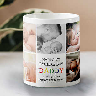 Süßes erstes Vaterfest Papa Fotocollage Kaffeetasse