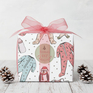 Süßes erstes Weihnachten des Babys Geschenkpapier