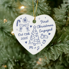 Süßes erstes Weihnachten Verlobt Erstes Foto Keramik Ornament