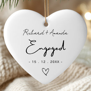 Süßes erstes Weihnachten verlobt minimalistisch Keramik Ornament