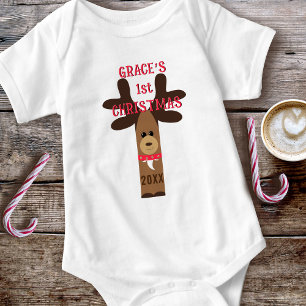 Süßes erstes Weihnachts-Rentier Baby-Body Baby Strampler