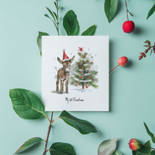 Süßes Eselchen erstes Weihnachten Einladung