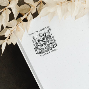 Süßes Eulen-Exlibris Gummistempel