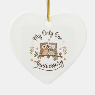 Süßes Eulenpaar Mein Einziges Romantisches Jubiläu Keramik Ornament
