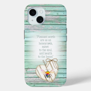 Süßes falsches grünes Holzherz Regenbogen Biene Gl Case-Mate iPhone Hülle