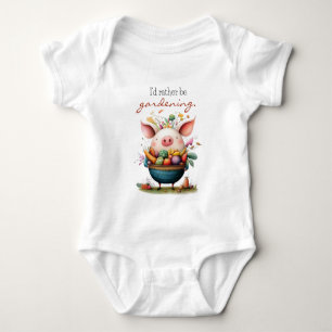 Süßes fantasievolles Schwein "Ich würde lieber gär Baby Strampler