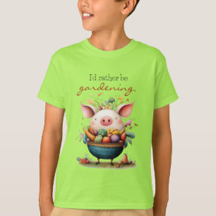 Süßes fantasievolles Schwein "Ich würde lieber gär T-Shirt