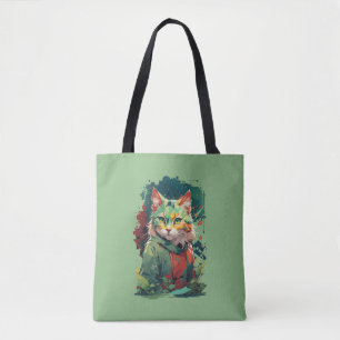 Süßes Fantasy-Farbklecks-Katze-Design