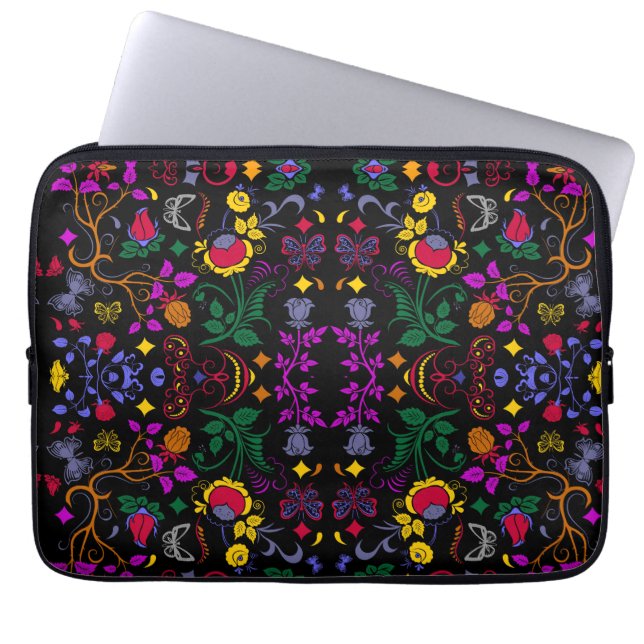 Süßes farbenfrohes Blumenmuster  Laptopschutzhülle (Vorderseite)
