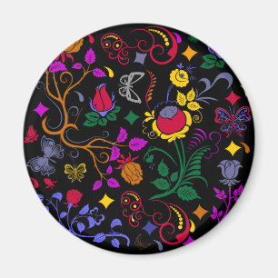 Süßes farbenfrohes Blumenmuster Magnet