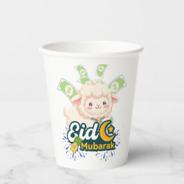 Süßes farbenfrohes Eid Mubarak Schaf Kinder T-Shir Pappbecher