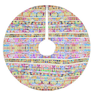 Süßes farbenfrohes indianisches Aztekenmuster Polyester Weihnachtsbaumdecke