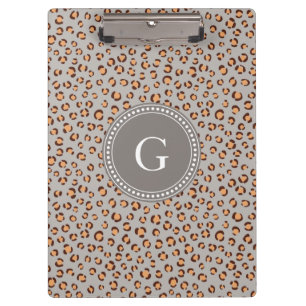 Süßes, farbenfrohes, orange-braunes Cheetah-Druck- Klemmbrett