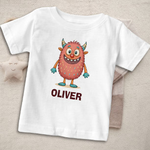 Süßes farbenfrohes personalisiertes Monster Baby T-shirt