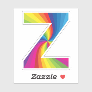 Süßes farbenfrohes Regenbogen-Alphabet Z Aufkleber